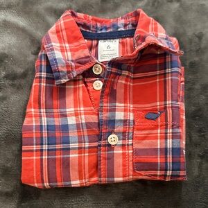 Carter's boys  Red and Blue Plaid Shirt size 6
